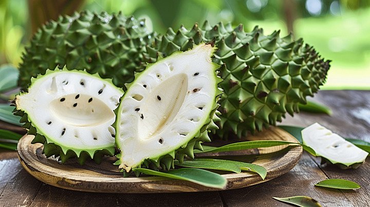 Graviola-beneficios-e-composicao fruta tropical rica em compostos antioxidantes, calmante e nutritiva